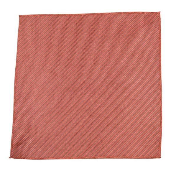 MEN'S POLYESTER BURGUNDY/BLACK HORIZONTAL STRIPE FANCY POCKET SQUARE. #35 - Picture 2 of 2